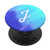 Letter J Monogram Bright Blue Watercolor PopSockets Grip and Stand for Phones and Tablets