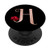 Letter H rose pink monogram phone stand initial H black PopSockets PopGrip Swappable Grip for Phones   Tablets