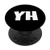 Monogram Initial Letter Y H White on Black Background PopSockets Grip and Stand for Phones and Tablets