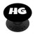 Monogram Initial Letter H G White on Black Background PopSockets Grip and Stand for Phones and Tablets