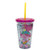 Silver Buffalo Trolls World Tour Plastic Cold Cup with Snow Globe Effect with Lid and Straw 14-Ounce Multicolor