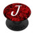 Rose Pop Letter J - Phone Case Stand Monogram Initial Red PopSockets PopGrip Swappable Grip for Phones   Tablets