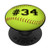 Softball Number 34 Softball PopSockets PopGrip Swappable Grip for Phones   Tablets