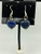 Natural Lapis Gemstone Carved Heart Sterling Silver Dangle Earrings