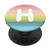 Rainbow Pastel Gradient for Girls Monogram with Letter H PopSockets Grip and Stand for Phones and Tablets