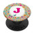 Letter J Initial Retro Floral Monogram J PopSockets Grip and Stand for Phones and Tablets