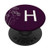 Letter H Phone Gift Elegant Purple Floral Monogram Initial H PopSockets Grip and Stand for Phones and Tablets