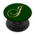 Letter J Tan Yellow_ Initial J Tan Yellow On Emerald Green PopSockets Grip and Stand for Phones and Tablets