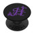 Black Purple Violet Monogram Letter H Initial Butterfly PopSockets Grip and Stand for Phones and Tablets