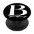 Letter B Monogram Love Heart Black Background Initial B PopSockets Grip and Stand for Phones and Tablets