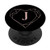 Black Rose Pink Monogram Letter J Initial Heart Design PopSockets Grip and Stand for Phones and Tablets