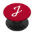 Initial Letter J Red Alphabet Monogram Matching PopSockets PopGrip Swappable Grip for Phones   Tablets