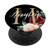 Hayley First Name Initial H on Black Floral background PopSockets Grip and Stand for Phones and Tablets