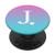 Initial Letter J Heart Gradient Purple Teal Blue Monogram PopSockets PopGrip Swappable Grip for Phones   Tablets
