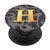 Initial H Monogram Letter Black Gray Swirl PopSockets Grip and Stand for Phones and Tablets