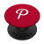 Initial Letter P Red Alphabet Monogram Matching PopSockets Grip and Stand for Phones and Tablets
