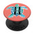 Aqua Teal Sea Turtle Coral Pink Initial Monogram Letter H PopSockets Grip and Stand for Phones and Tablets