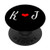 Matching Initial K   J Heart Letter Alphabet Monogram PopSockets PopGrip Swappable Grip for Phones   Tablets