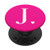 Hot Pink White Monogram Letter J Initial Heart Design PopSockets Grip and Stand for Phones and Tablets