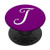 J Initial Monogram White on Purple Capital Letter PopSockets Grip and Stand for Phones and Tablets