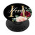 Heidi First Name Initial H on Black Floral background PopSockets Grip and Stand for Phones and Tablets