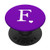 White Initial Letter F Heart Monogram On Purple PopSockets Grip and Stand for Phones and Tablets