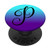 Teal and Purple Ombre Script Monogram with Letter P Initial PopSockets Grip and Stand for Phones and Tablets