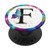 Letter F Initial Teal Butterfly Monogram PopSockets Grip and Stand for Phones and Tablets