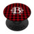 Letter B Initial Monogram Red Black Buffalo Plaid PopSockets PopGrip Swappable Grip for Phones   Tablets