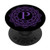 Black Purple Violet Monogram Letter P Initial Mandala Design PopSockets Grip and Stand for Phones and Tablets