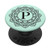 Black Mint Green Monogram Letter P Initial Mandala Flower PopSockets Grip and Stand for Phones and Tablets