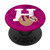 Cute Sloth Letter H Initial Monogram Pink Gift for Girls PopSockets Grip and Stand for Phones and Tablets