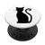 Black Cat Silhouette White PopSockets PopGrip Swappable Grip for Phones   Tablets
