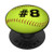 Softball Player Number 8 PopSockets PopGrip Swappable Grip for Phones   Tablets