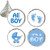 Boy Baby Shower Favors 324 Stickers for Kisses Candies (Blue Baby Boy)