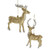 Kurt Adler Gold and Silver Reindeer Ornaments 2 Assorted