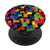 Cool Colorful Confetti Block Digital Pixel Style Patterned PopSockets Grip and Stand for Phones and Tablets