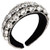 Padded Rhinestone Crystal Headband Bejewled Wide Velvet Hairband Statement Bridal Wedding Party Headwear Hair Hoop Hair Accessories silver