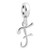 Cherris 925 Sterling Silver A-Z Alphabet Charms Love Initial Letter Charms Dangle Beads for Bracelets F