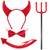WILLBOND 4 Pieces Sequin Devil Costume Halloween Devil Horn Headband Glittery Devil Tail Red Bowtie Devil Pitchfork for Halloween Costume Accessories
