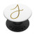 Golden Letter J On White PopSockets PopGrip Swappable Grip for Phones   Tablets