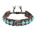 AeraVida Tree of Life Simulated Turquoise Rolls Leather Adjustable Wrist Pull Bracelet