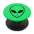 Alien Head Face ~ Cute Green Trippy Rave Festival PopSockets Grip and Stand for Phones and Tablets