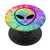 Alien Head Face ~ Psychedelic Hippie Tie Dye Rave Festival PopSockets Grip and Stand for Phones and Tablets