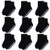 Anti Slip Infant Toddler Grip Socks Non Skid Baby Crew Socks for Boys Girls Black 1-3T