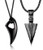 Jstyle 2Pcs Stainless Steel Pendant Necklace for Mens Spearpoint Arrowhead Wolf Teeth Pendant Chain Necklace Set Black-tone