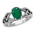 Silvershake 1_12ct_ Natural Emerald Green Agate 925 Sterling Silver Celtic Knot Solitaire Ring Size 10