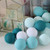20LED Cotton Ball String Lights?Battery Powered Indoor Outdoor Led String Lights Home Bedroom Patio Christmas Decorations Party Wedding Sky Blue