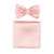 Bows-N-Ties Mens Solid Adjustable Pre-Tied Bow Tie and Pocket Square Set Candy Pink
