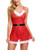 Avidlove Christmas Lingerie for Women Santa Dress Red Lingerie Babydoll Lace Chemises Set Red M